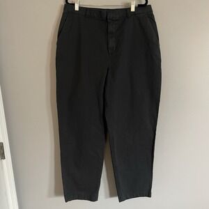 GAP Pants Womens 14 Tall Black Straight Up Khaki Chino Trousers Mid Rise Stretch